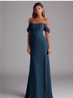 Azazie Navy Blue Maxi Dress
